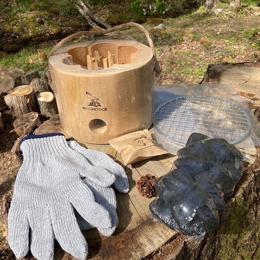 Also Perfect As Disaster Prevention Goods Wood Grill Yamazakura WOODSTOCK Hardwood from the Zao Mountains In Miyagi Prefecture BBQ Camping Meal Smoker