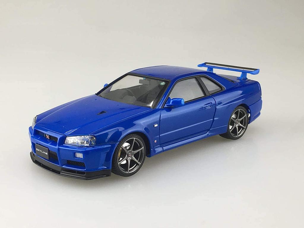 Aoshima Bunka Kyozai Model Series 31 R34 Skyline II Bayside Blue 1/24 Pre-painted No. GT-R V-Spec