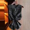 Chinese Style Tang Suit Acetate Satin Vest Jacket Women's Spring Autumn Fashion Heavy Embroidery Shoulder Pad Sleeveless Top
