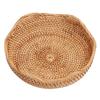 Wicker Basket Round Woven Storage Bowl Bread Fruit Serving Basket for Kitchen Dining Room Living Room S 22.5cm 8.86in