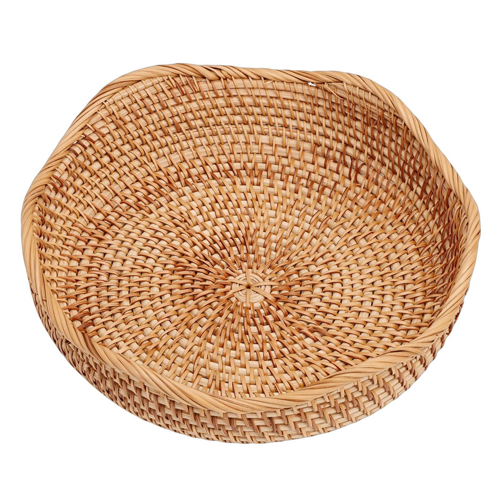 Ronde Gevlochten Mand Opbergmand Brood Fruit Serveermand voor Keuken Eetkamer Woonkamer S 22,5 cm 8,86 inch