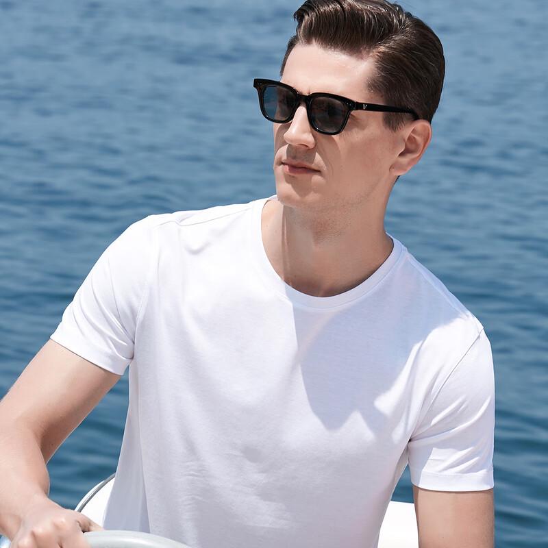 

Antonio Men s 100% Xinjiang Long-Staple Cotton Short-Sleeve T-Shirt M