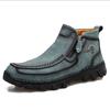 Men Boots Autumn Winter New Handmade High-top Casual Shoes Outdoor Non-slip Hiking Men Shoes Zipper Ankle Boots Plus Size 38-48