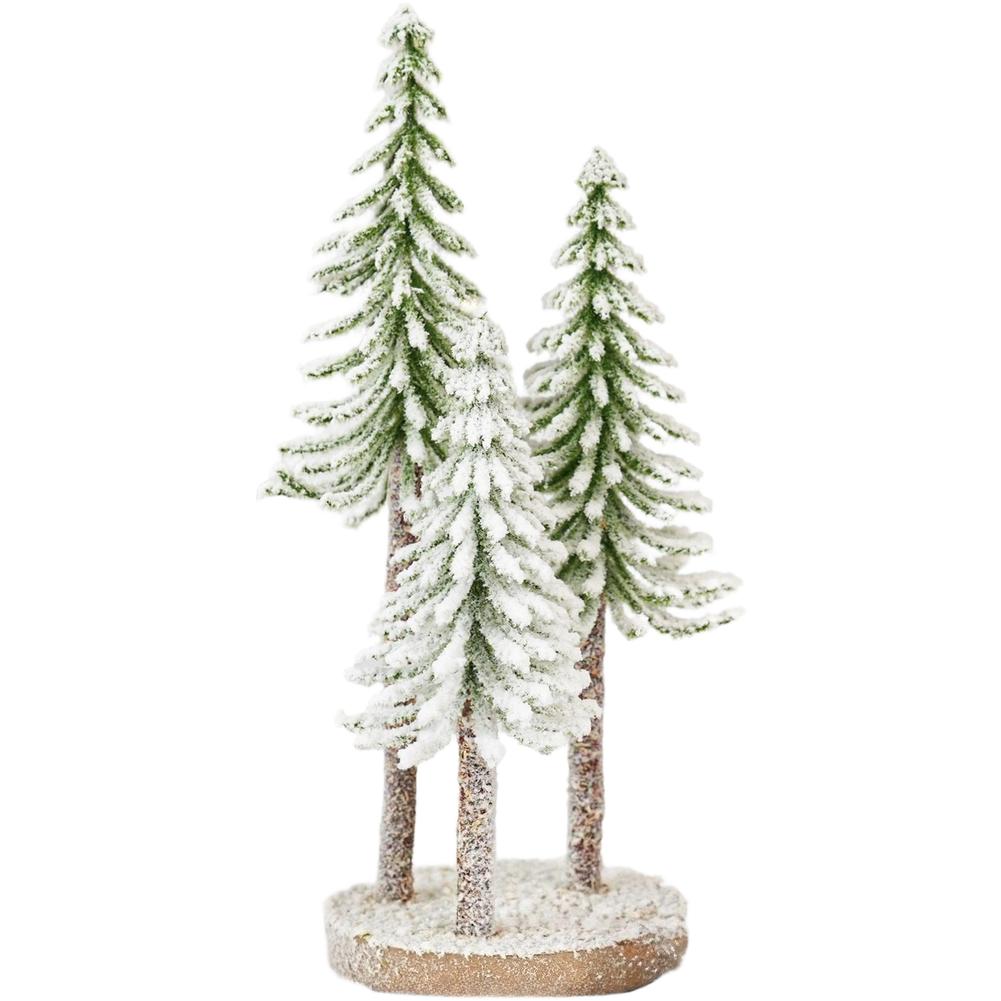Mini Desktop Christmas Tree Ornaments Realistic Cedar Flocking Tree Tabletop Decor for Festive Home or Office Decoration