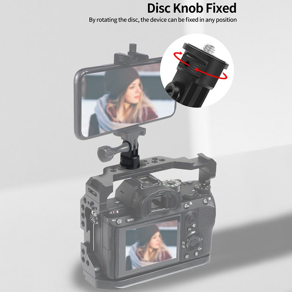 360° drehbarer Aluminium-Adapter für GoPro Insta360 Verstellbare Halterung 1/4" Schraube Stativ-Verbindungsbügel für Action-Kamera-Zubehör