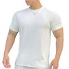 Men Summer Top with 3D Texture Round Neck Short Sleeves Loose Solid Color Muscular Men Sport T-shirt Daily Exercise Shirt