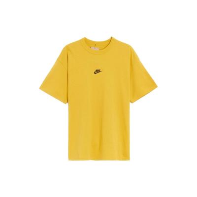 Solid Color Crew Neck Loose Short Sleeve T-Shirt Men Tops Yellow DO7392-709