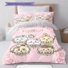 chiikawa Pattern Bedding,Quilt Set Quilt Cover Pillowcase Home Birthday Gift (1 * duvet cover + 2 * pillowcase, without core)