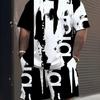 Men's Black White Color Block 2-Piece Streetwear Set