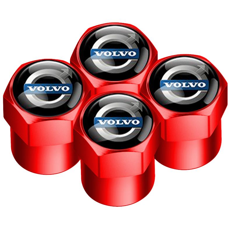 For Volvo 4pcs Car Wheel Tire Valve Caps Dust Accessories For Volvo XC40 XC90 V40 V90 V60 XC60 S80 S60 S90 C40 V70 XC70 C30 C70