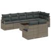 9 Piece Garden Sofa Set with Cushions Light Grey Poly Rattan