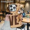 Phone Case: 2D Flat Design Suitable for iPhone 18, 17, 16, 15, 14, 13 Pro Film Protective Case, Couple Style, LOVE Brown Bear, Christmas and Halloween