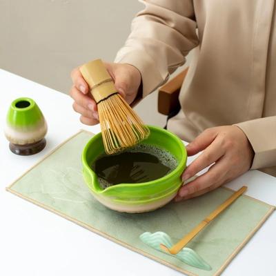 Zestaw 7-elementowy Ceramiczny Japoński Zestaw do Herbaty Matcha Klasy Spożywczej Z Sitkiem Łyżeczką Miseczką Matcha Bezpieczny Wielokrotnego Użytku Zestaw do Ubijania Matchy