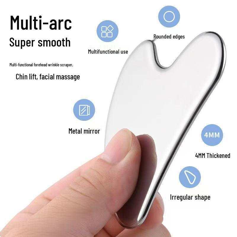 Heart-Shaped Stainless Steel Gua Sha Board for Face Lifting and Massage Heart Gua Sha Board (Small, Thick)