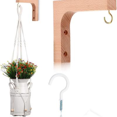 1/2pcs Nordic Natural Wood Wall Plant Hangers Hanging Flower Pot Hook Nordic Bracket for Lanterns Wind Chimes Balcony Home Decor