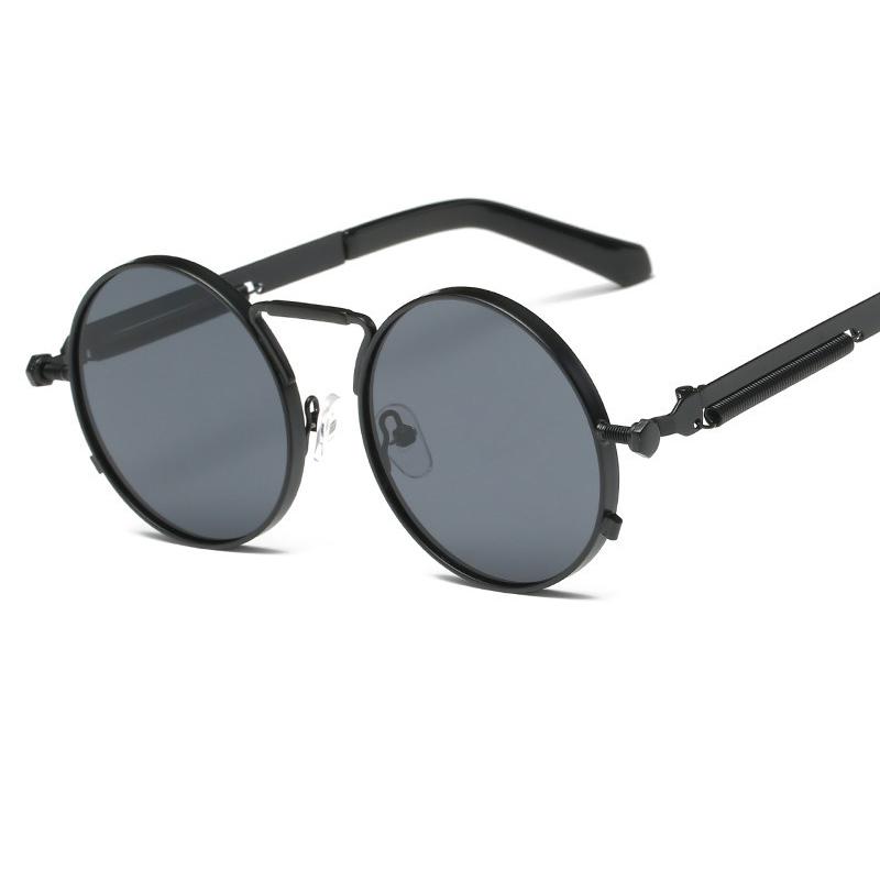 

Ретро Стимпанк Винтажные Солнцезащитные Очки Очки Классические Модные Круглые Очки Дизайнерские Black