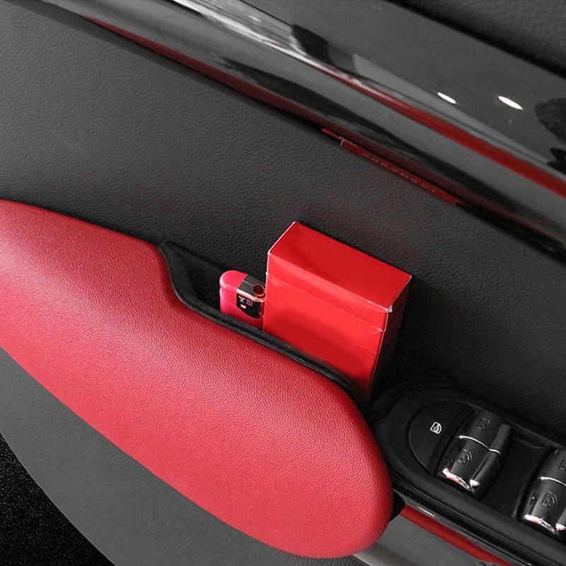 Boîte de rangement de porte de voiture Poignée intérieure Contenant de rangement en ABS Support pour téléphone Pour Mini Cooper S JCW F55 F56 Berline Accessoires de voiture
