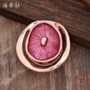New round hollow enamel color lotus leaf magnetic suction brooch, high-end brooch for women out of the street party