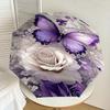 1PC Butterfly Flowers Umbrella-8-Rib Reinforced, Automatic Open, Lightweight & Durable, Fashion Accessory for Outdoor, H0410