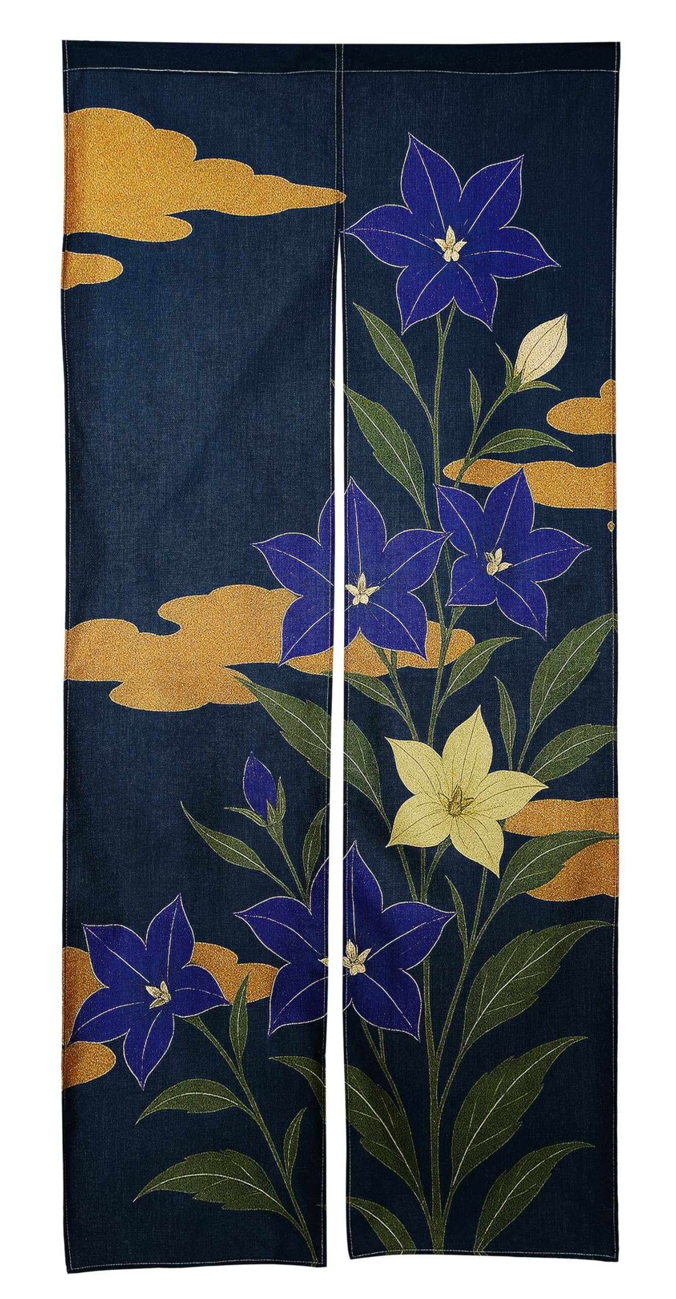 

Noren 180cm with a Bellflower and Flower Japanese Long with Tension Room Dressing Privacy Screen next.design Curtain, Tall, Design, Summer/Autumn,