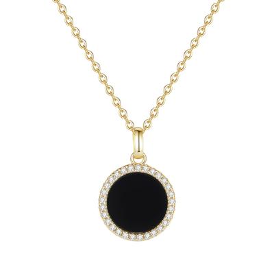 Onyx Perlen Kraftstein Amulett Halskette für Frauen