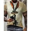T-shirt da uomo girocollo stampa 3D digitale, vestibilità larga