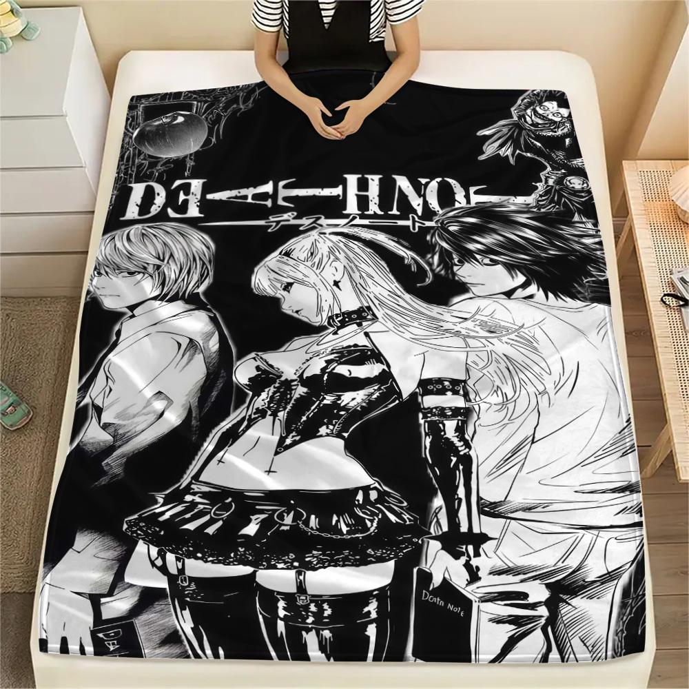 1Pc Death Note Anime Print Flannel Blanket High Quality Warm Comfortable Cover for All Seasons Perfect for Gifts Home Decor