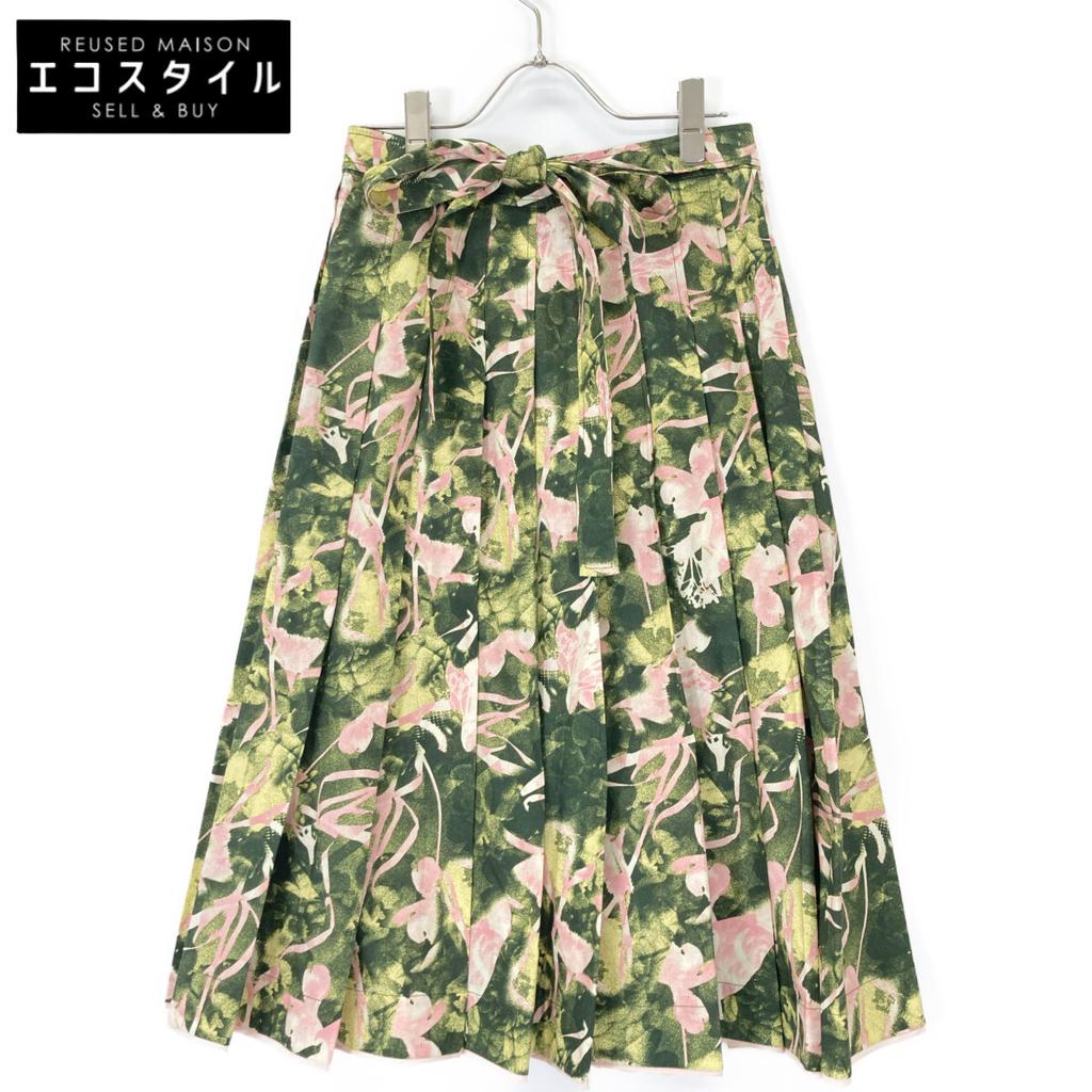 3.1 Phillip lim E241-35564TPP Green Floral Cotton Pleateddress 24 dress 0 greenUsed