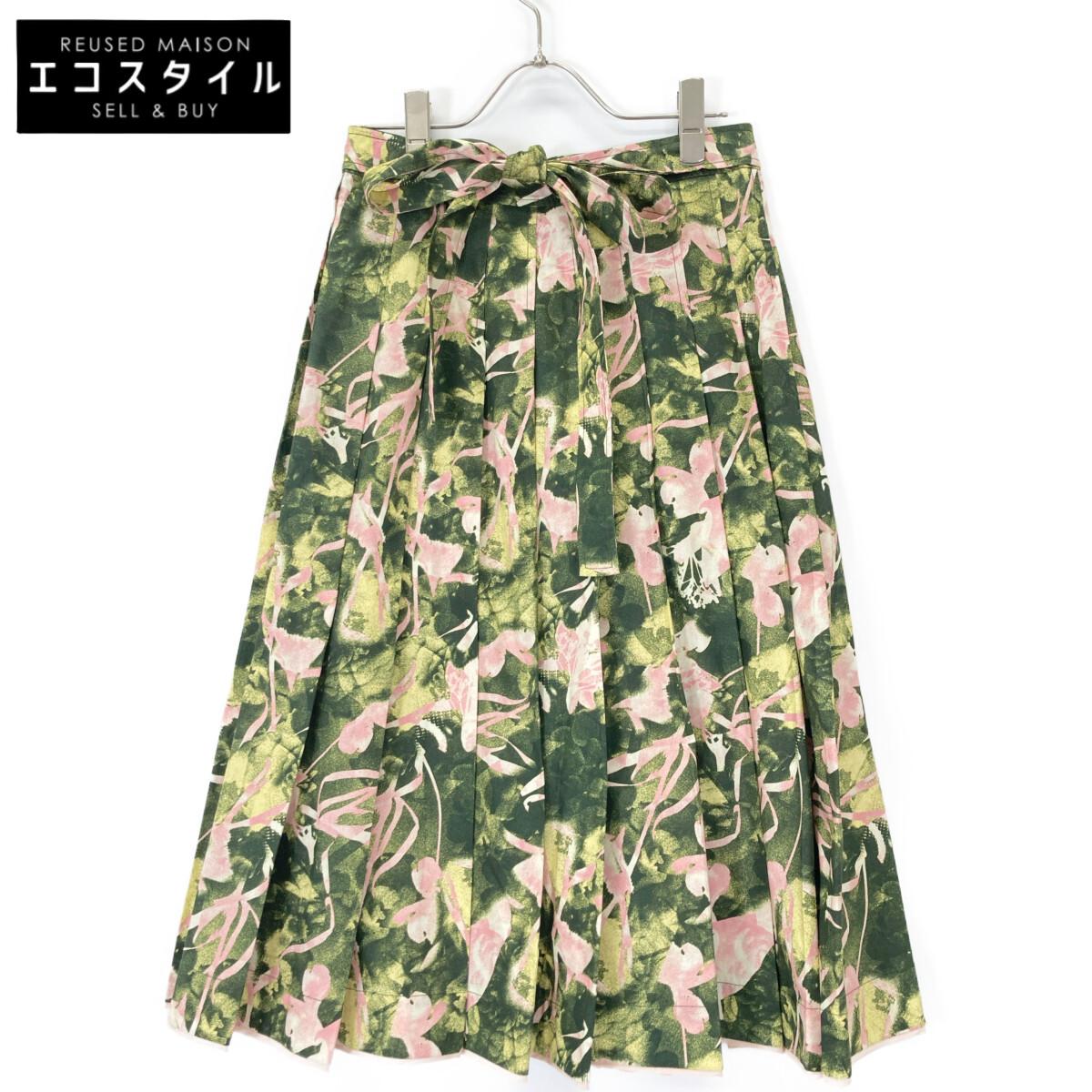 

3.1 Phillip lim E241-35564TPP Green Floral Cotton Pleateddress 24 dress O greenUsed