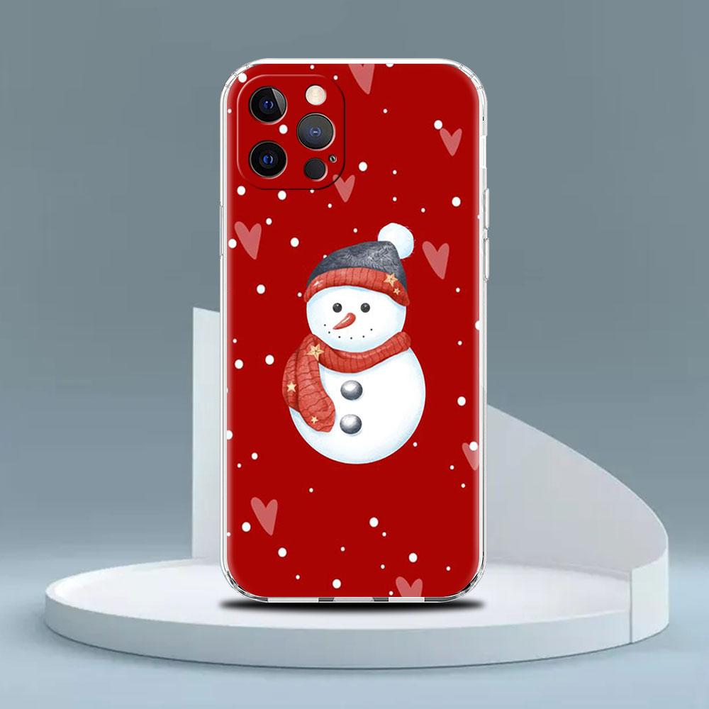 

Мультяшный Снеговик Рождественский Прозрачный Чехол для Apple iPhone 13 11 14 12 Pro 7 8 Plus XR X XS Max 6 6S 13Pro Силиконовый Чехол для Телефона iPhone 13 Pro Max