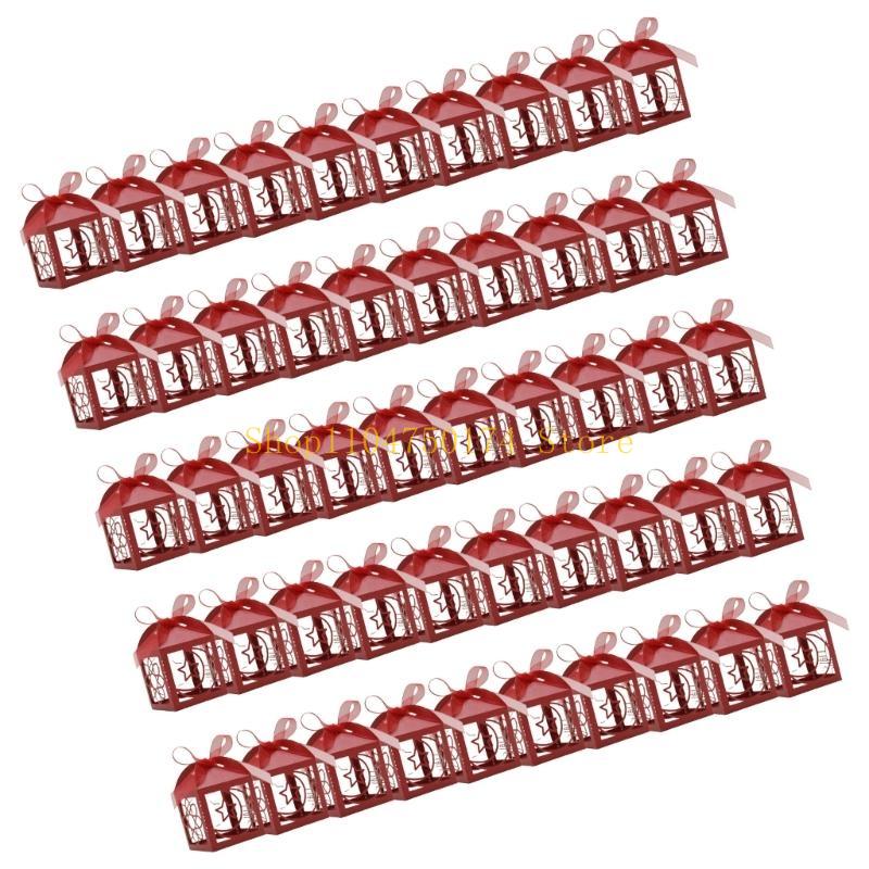 50PCS Eid Mubarak Boxes Eid Decoration Supplies Candy Box Suitable for Festival Treats and Festival Parties Decorations top sale