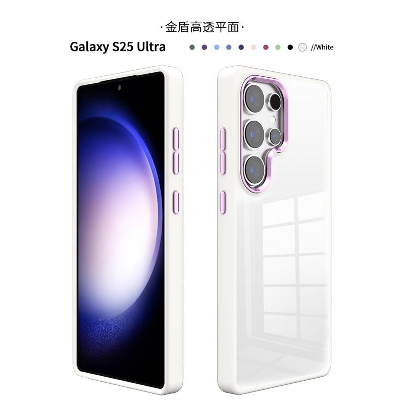 Applicable to Samsung s25 mobile phone case Amazon wholesale transparent hard case anti-drop s25plus metal lens protective case