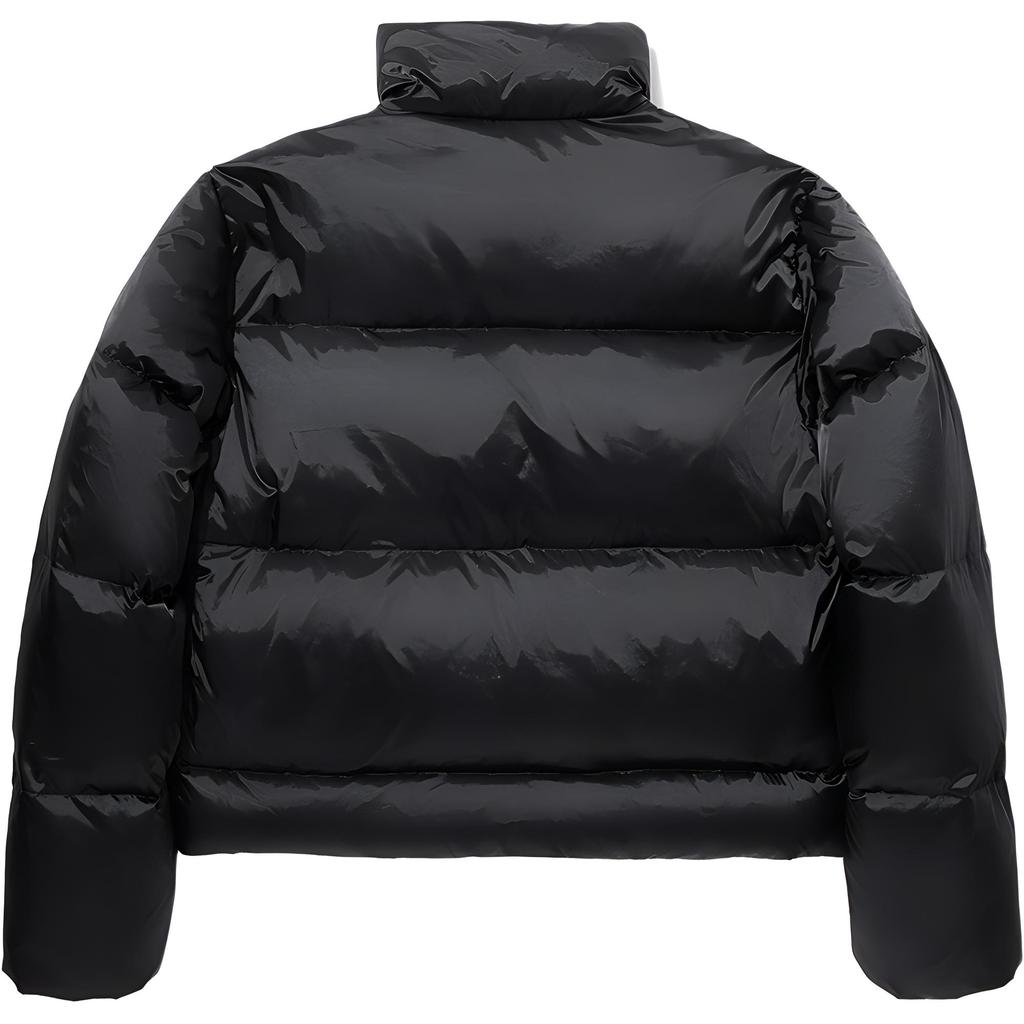 Li Ning Damen Exklusive Serie Einfarbig Reißverschluss Stehkragen Kurze Daunenjacke Damenjacke Schwarz AYMU596-3