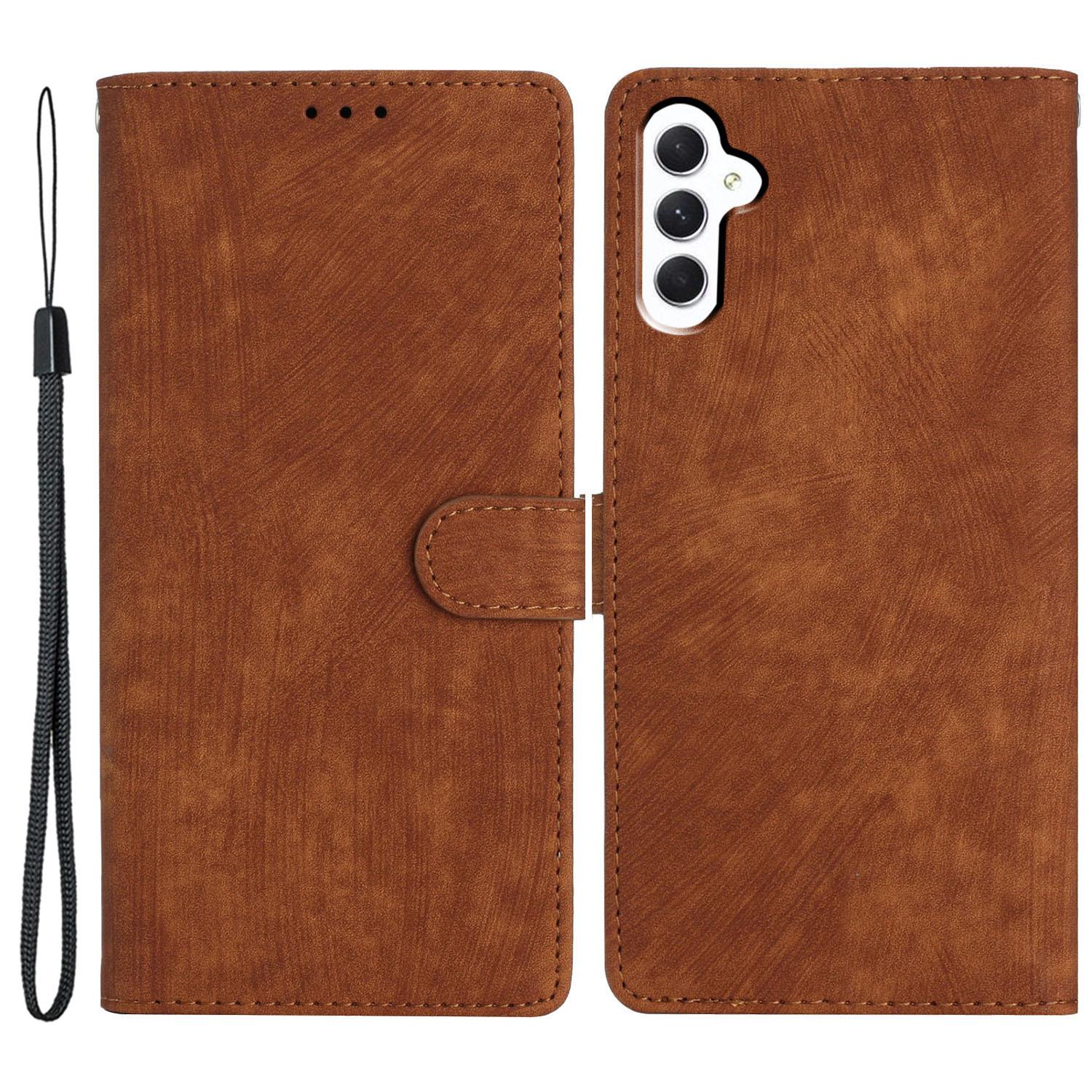 

For Samsung Galaxy A16 5G/A16 4G Case with Card Clots Skin-Touch PU Leather Phone Cover Stand Brown