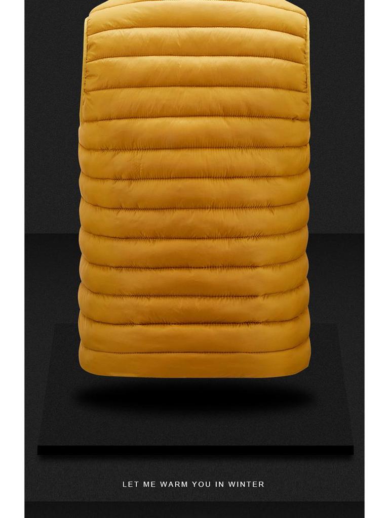 Men's Light Cotton Ribbed Zipper Vest with Pockets for Autumn and Winter