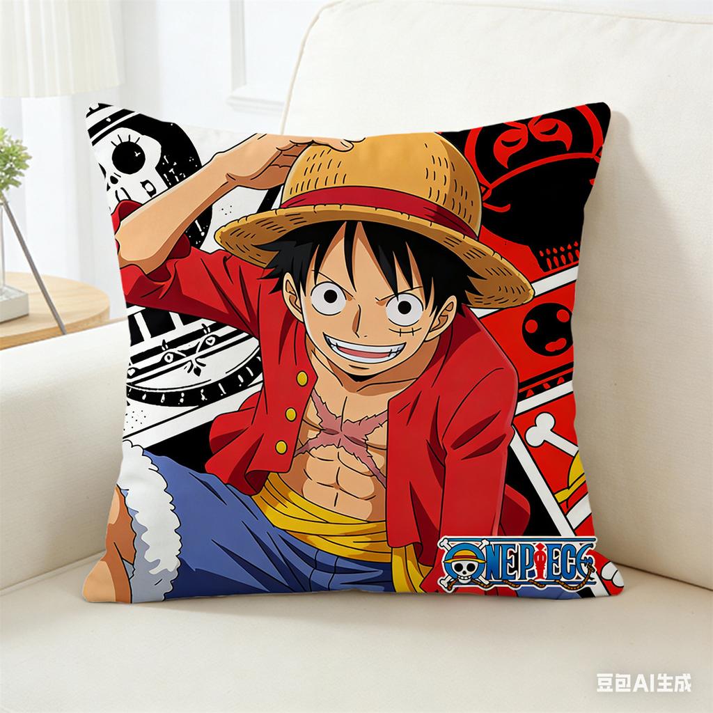 One Piece Pillow Cover Anime Fan Favorite Character Print Decorative Pillowcase for Bedroom Living Room and Anime Enthusiasts