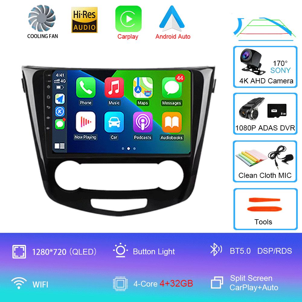 2 Din Android 14 Car Radio For Nissan Qashqai 2 J11 X-Trail T32 Rogue 2013-2021 Multimedia Player 2Din Carplay Stereo DVD