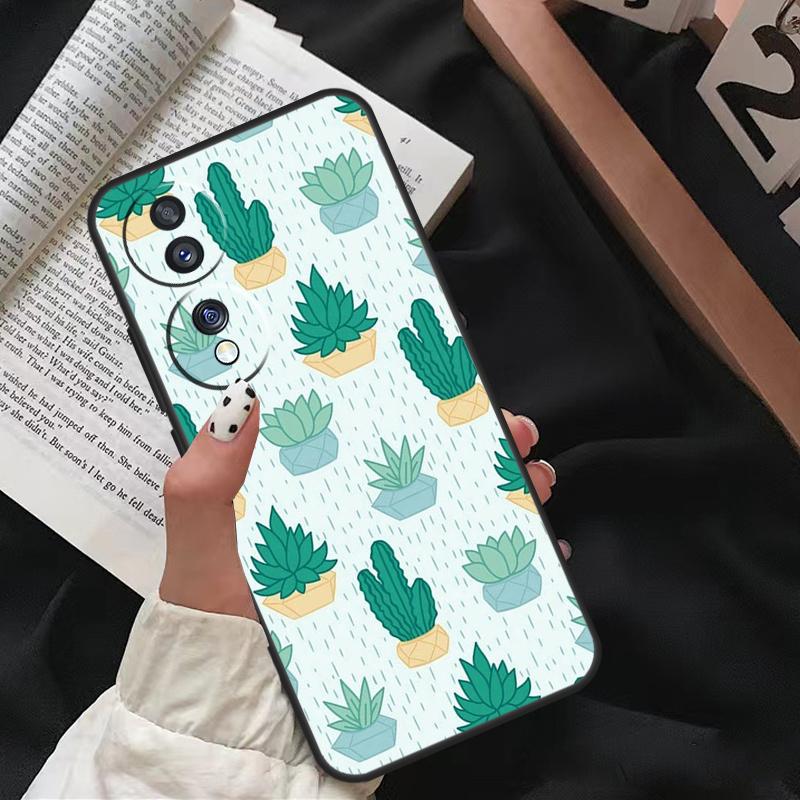 Cactus Pattern Case For Honor X8 X9 X7 X6 a 8X 9X X9a Cover For Honor Magic 5 Pro 10 50 70 90 Lite Coque
