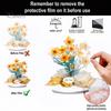 Seasonal Shelf Decorations Cartoon Christmas Coffee Cup House Ornaments, 2D Acrylic Tree Tabletop Cute Holiday Home Accents Decor, Mini Decor for Desk