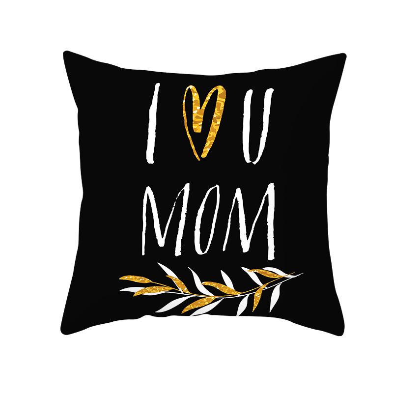 Mother's Day Pillow Peach Skin Printed Pillow Cover Sofa Cushion Cover Car Cushion Cover Home Decoration