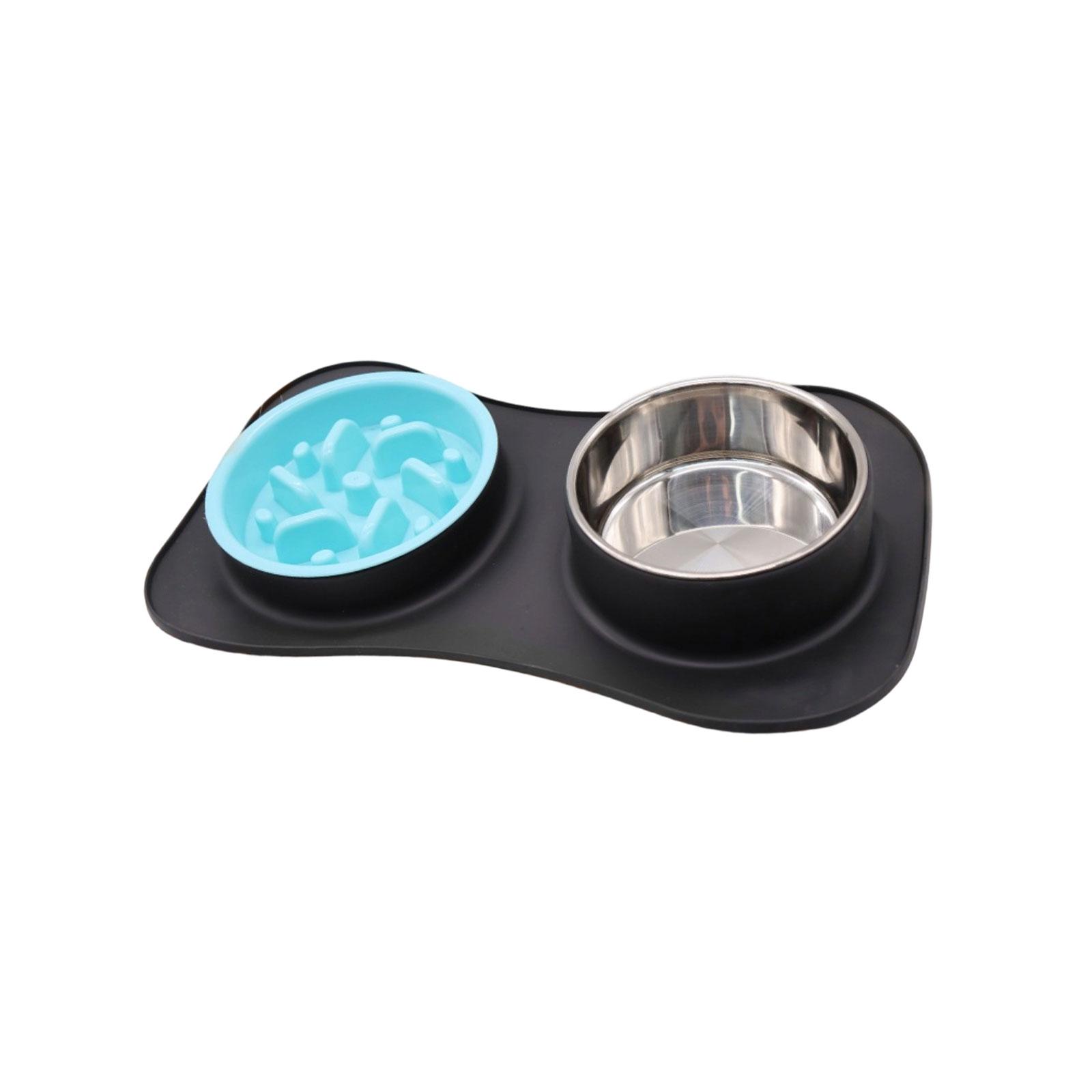 

Slow Feeder Dog Bowl 3-Piece Set: Stainless Steel Food & Water Bowls, Spill-Proof & Silicone Pet Food Mat, Puppy Feeding Station—Suitable For Large, One Size
