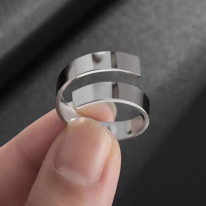 European and American Popular Jewelry Jewelry Niche High End Geometric Irregular Ring Glossy Titanium Steel Ring