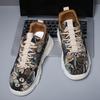 Foreign trade men's shoes new four-season trend printed canvas shoes youth platform dad shoes sports and leisure shoes