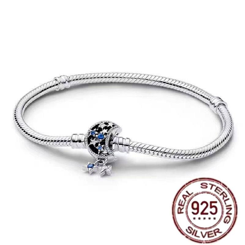 Best-selling 925 Sterling Silver Heart-shaped Crown Snake Bone Chain, Perfect for the Original DlY Bracelet! Ladies' Birthday Fa