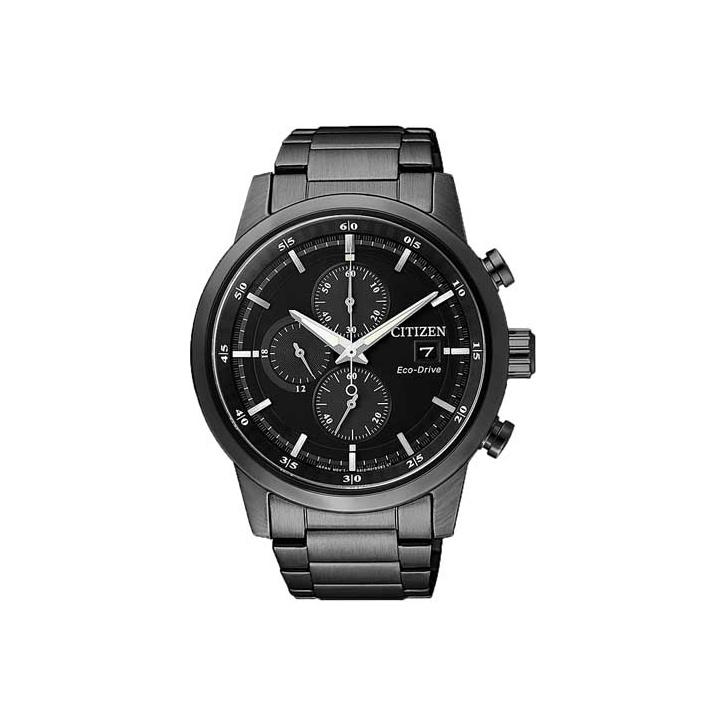CITIZEN Ecology Drive Collection Light Powered Quartz Movement Stainless Steel Strap Watch CA0615-59E Black Dial