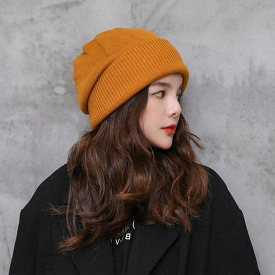 

Осінньо-зимова жіноча чорна вовняна в язана модна шапка для відпочинку в корейському стилі M(56-58cm)