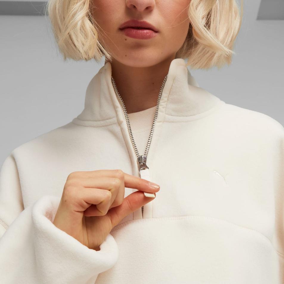 Puma Mmq Series Mmq Polar Fleece Sweatshirt Unisex Sweatshirt Solid-Color High-Mountain-Snow 620820-87