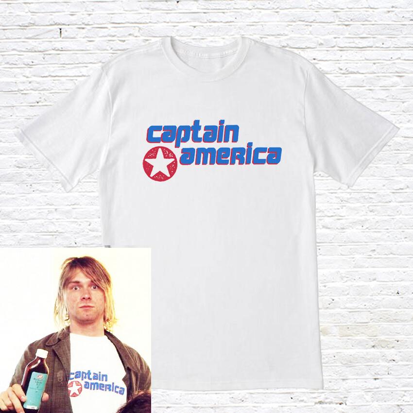 Captain America TShirt worn by Kurt Cobain Nirvana Unisex T-Shirt S