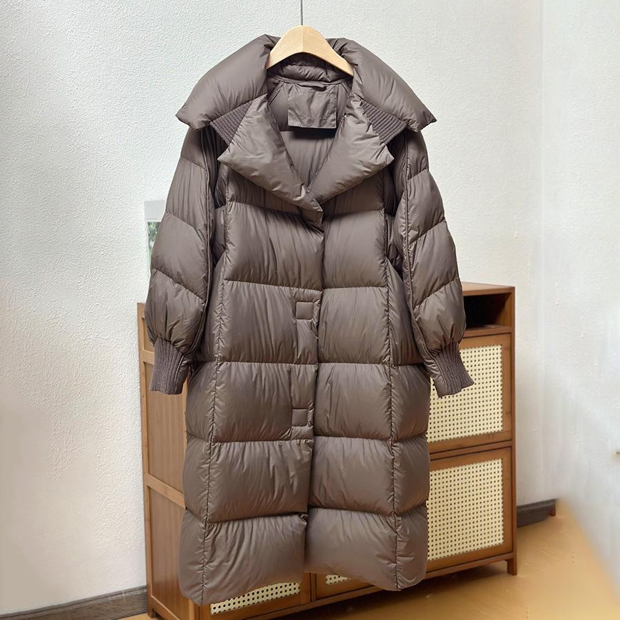 Women Down Long Jacket Autumn Winter Warm Casual Over Size Loose Outwear Soft Comfortable Fashion Coat