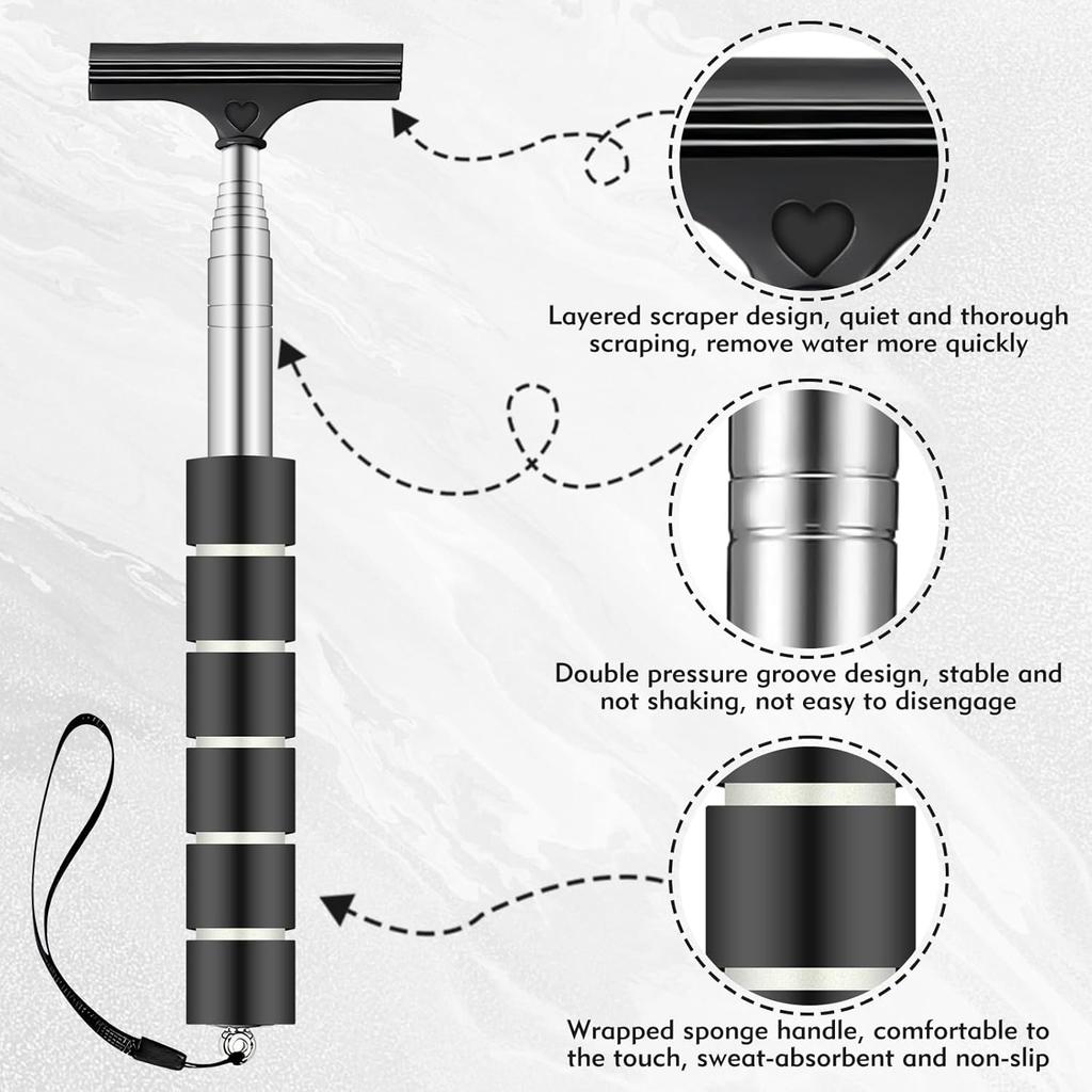 2 Pcs Side Mirror Squeegee, Retractable Car Wiper, Portable Cleaning Tool For Rainy Foggy Weather, Universal Accessories